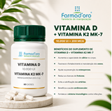 Vitamina D 10.000UI, Vitamina K2 MK-7 200mcg 60 Doses